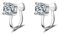 chenyesun Ohrclips ohne ohrlöcher Damen Mädchen 925er Sterling Silber Hypoallergen einfache Gliter Zirkonia Ohrklemme