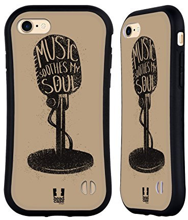 Head Case Designs Mikrofon Kraft Der Musik Hybride Handyhülle Hülle Huelle kompatibel mit Apple iPhone 7/8 / SE 2020 & 2022