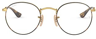 Ray-Ban Unisex RX3447V Round Metal Round Prescription Eyewear Frames, Havana On Arista/Demo Lens, 50 mm