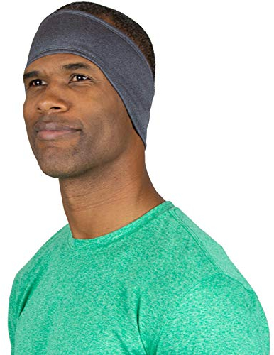 TrailHeads Tempo Running Headband | Ear Protection | Moisture Wicking Headband - heather grey