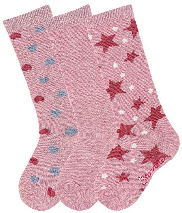 Sterntaler Kniestrümpfe 3er-pack Bambina, Rosa (Rosa Mel. 703), 23-26