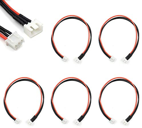 JST-XH 2S Cable de extensión de enchufe de equilibrio de 200 mm, 5 unidades para carga de equilibrio de batería LiPo 22 AWG, silicona