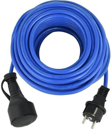 Electraline 01682 Rallonge Prolongateur électrique 10M Outdoor Profesionnelle IP44, Câble spécial AT-N05V3V3-F 3G1.5, utilisable jusqu'à -35 °C, résistant aux UV, huiles et températures ectrêmes