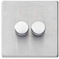 Hamilton Hartland G2 2g 2 Way 100W LED Dimmer Satin Stainless Steel