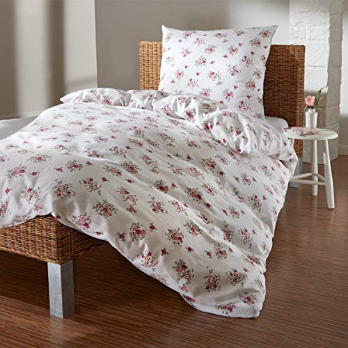 Traumschlaf Frottee Bettwäsche Claire rot 1 Bettbezug 135 x 200 cm + 1 Kissenbezug 80 x 80 cm