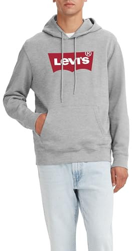 Levi's Standard Graphic Sweatshirt Sudadera con capucha, Logo Two Color Heather Gray, XL Hombre