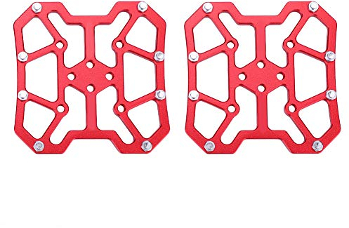 Nikou SPD Pedals, 1 Pair Pedal Platform Adapter Bicyle Clipless Pedal Aluminum Alloy Bicycle Pedalless Platform Adapter for SPD(Red)