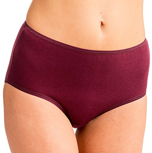HERMKO 5011 3er Pack Damen Taillenslip aus Baumwolle/Elastan (Maxi-Slip), Farbe:Bordeaux, Größe:40/42 (M)