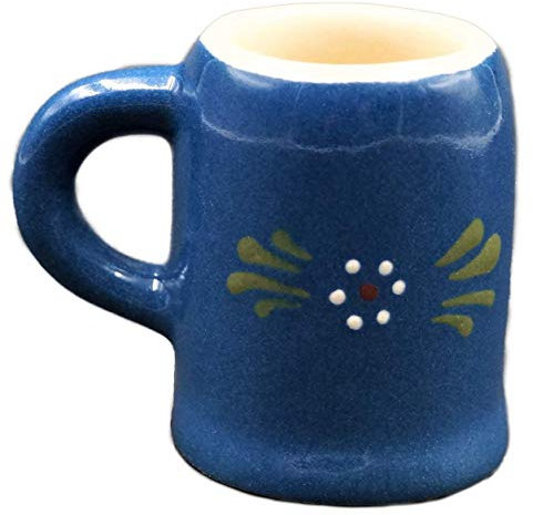 Carstens Keramik® Schnapsbecher mit Henkel und Namen Bunzlau Blau, Schnapsglas mit Henkel, Becher mit Namen