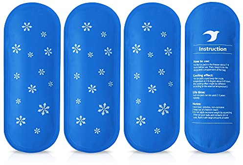 CURMIO 4 Paquets de Poches de Glace en Gel Réutilisables, Nécessaire pour Sac Isotherme pour Les Diabétiques ou Trousse de Voyage à l'Insuline