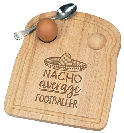 Nacho Media Futbolista Desayuno Dippy Huevera Tabla Madera Semana Santa