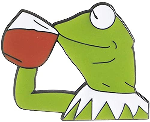 Kermit Emaille-Brosche Pepe der Frosch verschüttet Tee