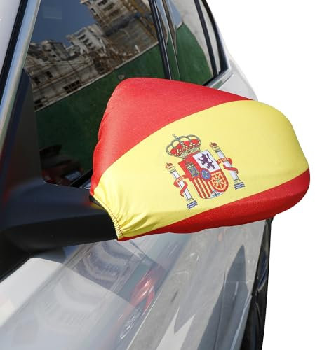 Sonia Originelli Außenspiegelfahne Autoflagge Überzug Bikini Fussball Fanartikel Anfeuern EM WM, Farbe: Spanien, Spain, Espana