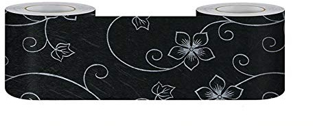 GouieRylin Frise Murale Autocollant Papier Peint imperméable en PVC Plinthe Décor Mural Bordure de Tableau d'Affichage Découpéejasmin d'hiver 10cm X 500cm