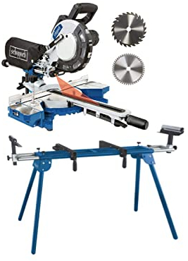 Scheppach Kappzugsäge HM216 Kappsäge Gehrungssäge mit Laser | Sägeblatt Ø 216mm | 2000W Leistung | Drehtisch mit Schnellarretierung | inkl. 2 Sägeblatt (HM216 + UMF2000)