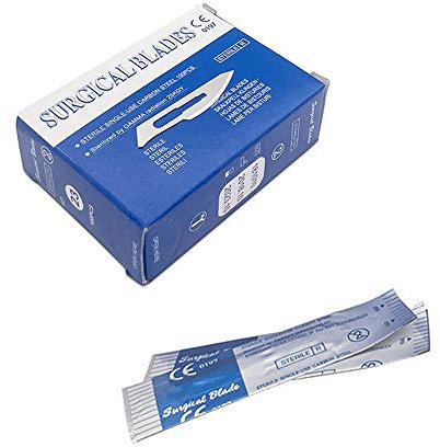 ABMRO 100pcs Lames Chirurgicales Médicales Stériles #23 Pour Le Toilettage Dentaire | Fabrication De Cartes Artisanales | Cutter Podologie Dentaire