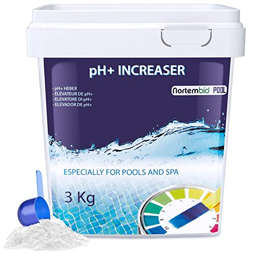 Nortembio Pool pH+ Plus 3 Kg, Organischer pH+ Heber für Schwimmbad und Spa. Verbesserung der Wasserqualität, ph-Regulierung, Vorteilhaft für die Gesundheit.
