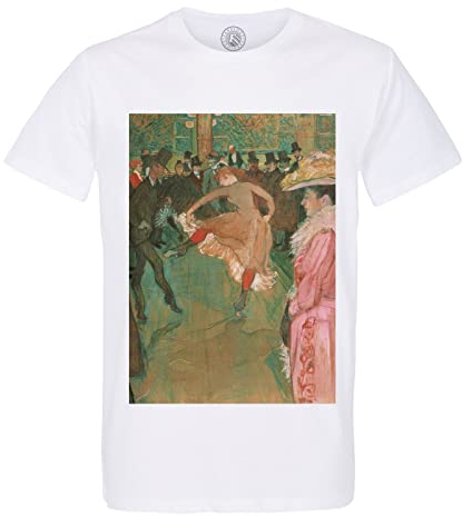 Rundhals-T-Shirt aus Bio-Baumwolle für Herren Toulouse Lautrec Moulin Rouge Impressionismus Malerei