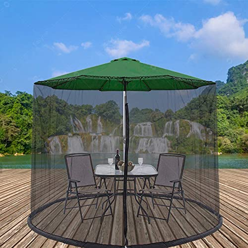WRTN Outdoor-tischschirm Mesh Sonnenschirm Moskitonetz Abdeckung 100% Polyester Gartenschirm Moskitonetz Terrassenschirm Kaffee Moskitonetz Baldachin Vorhänge Sonnenschirm Screen Mesh, 300X230cm
