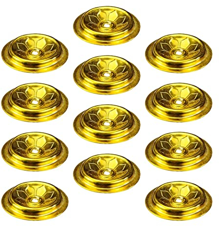 Milageto 12 Öl-Schwimmkerzen-Dochthalter Kerzendocht-Zentriervorrichtung Kerzenherstellungszubehör Disc-Halter für Ölbecher Buddhistisches Zubehör, S