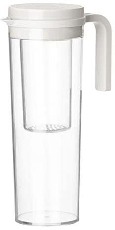 Baluue Bouilloire Carafe Pichet à Boissons Transparent Pichet De Citron Verres Bouteilles d'eau Claire Cruche avec Couvercle Cruche d'eau en Verre Blanche L'été