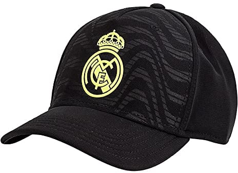Offizielle Real Madrid Mütze Modell Schwarz Gelb Blancos Mütze Unisex Größe Erwachsene Jungen, Schwarz , XL