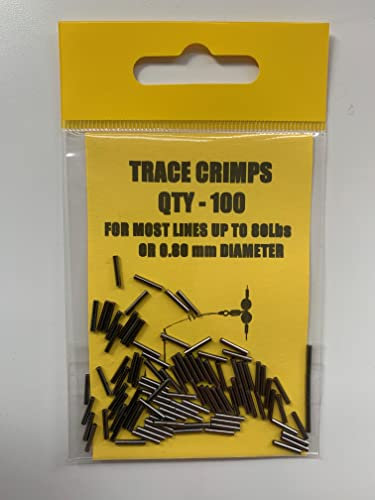 TRACE CRIMPS 8mm x O.80mm BORE SEA/PIKE FISHING (100 TRACE CRIMPS 8mm x O.80mm BORE)