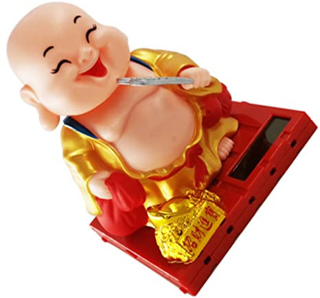 Mikikit Nickende Buddha-Statue Ornament Maitreya-Buddha Auto-Dekoration Für Zuhause Und Büro