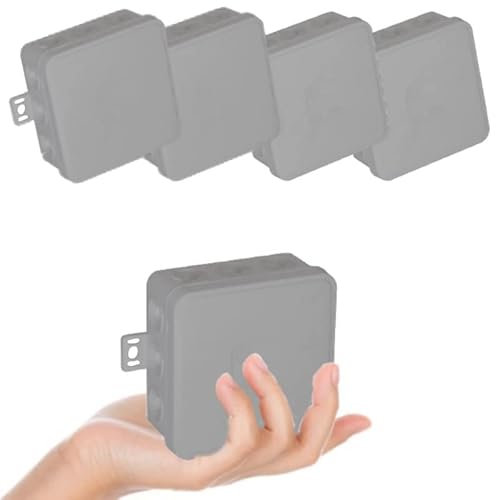 5x Aufputzdose Abzweigdose, Feuchtraum Aufputzdose Feuchtraum Verbindungsdose Verteilerdose IP54, Grau Abzweigkasten 75 x 75 x 41 mm, 5 Stück