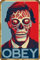 Obey Poster Blechschild Wandkunst Schild Vintage Wanddekoration Metallschilder 20,3 x 30,5 cm