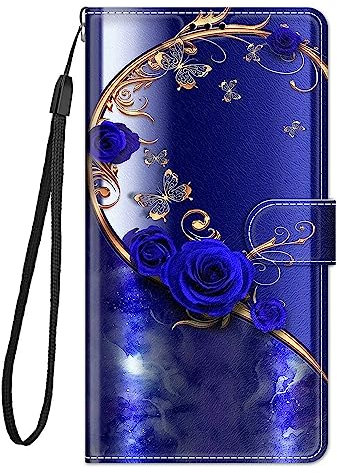for iPhone SE 2022 /iPhone SE 2020 / iPhone 8 / 7 Case Flip Wallet Phone Case Shockproof PU Leather Card Holder Magnetic Stand Protector Cover for iPhone SE 2022 /SE 2020 / iPhone 8 / 7, Blue Rose