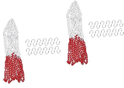 Toddmomy 2 Stück 12 Basketball-tornetz Basketballplatten Basketballnetz Strapazierfähig Outdoor-Basketball Basketballnetz Aus Metall Basketballkorbkette Basketball-Netz Verzinkt Die Kette