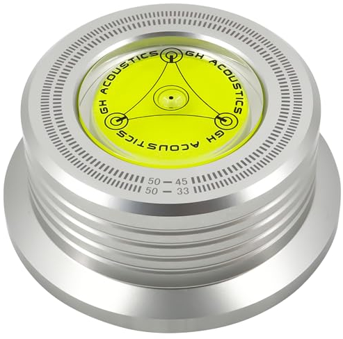 Universal 50Hz LP Vinyl Record Player Disc Turntable Stabilizer with Level Aluminum Alloy Weight Clamp (Gray)