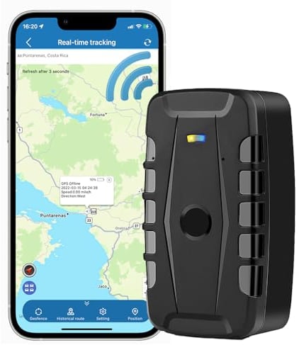TKMARS TK918 Localizador GPS para Coche, 20000mAh Batería de Larga Duración Dispositivo de Seguimiento GPS Magnético Fuerte en Tiempo Real sin Suscripción