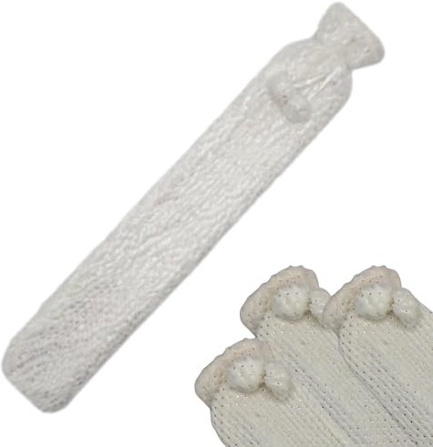 RINCS Essentials Hot Water Bottle – Long Hot Water Bag with Cover Hand Waist Neck Foot Warmer for Children Kids Adult Pain Relief 2 litres White Fur(Design:5)