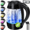 KESSER® 1,8L Hervidor de agua de acero inoxidable con filtro para té y filtro antical | Hervidor con iluminación LED - Color según la elección de temperatura 60, 70, 80, 90, 100 °C (Negro)
