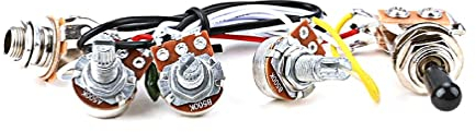 E Gitarren Kabelbaum Vorverdrahtetes Kit 3-Wege Kippschalter 2 Lautstärke 1 Ton 500 K Potentiometer Buchse Für Bassgitarren Aktive Gitarre Vorverstärker Gitarren Vorverstärker Schaltung