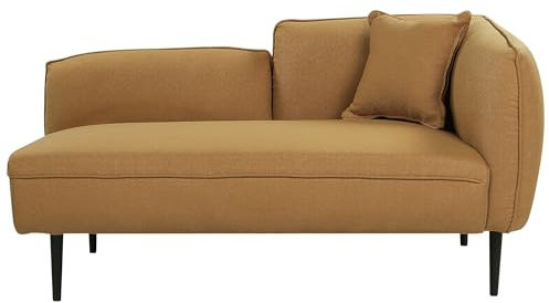 Beliani Chaiselongue Bouclé gelb rechtsseitig mit Kissen Metallgestell modern Chevannes