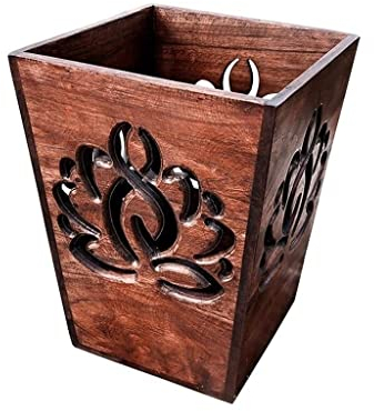 DEEDAV Cubo de Basura Papelera De Madera Natural Contenedor De Basura Para Baños Tocadores Cocinas Oficinas para Cocina y Hogar (Color : A, Size : 23x30cm)