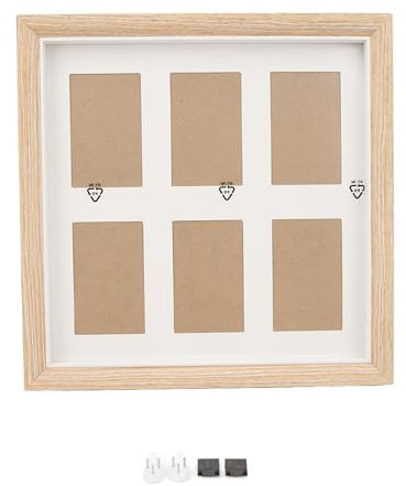 Tyenaza Holz-Bilderrahmen, Bietet Platz Für 6 Stück 7,6 cm Große Fotos, Bilderrahmen aus Holz Für Polaroid-Fotos, Für Wand- Und Tischdekoration