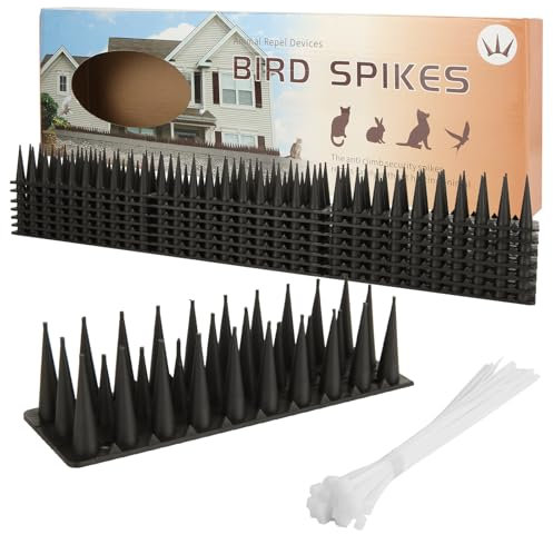 ASelected 5m Upgraded Bird Spikes Fence Wall Spikes,Anti Climbing Proof Fence Spikes Prevent Animals From Approaching For Garden And Courtyard intruder deterrent (Black)