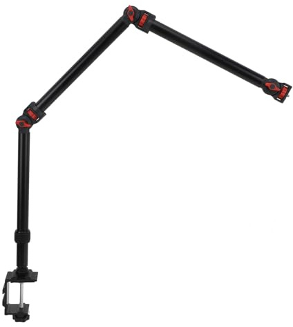 Support de Caméra pour Webcam avec Pince, Bras de Flèche articulé Réglable et Flexible en Alliage D'aluminium avec Vis 1/4 Po, pour Projecteur de Webcam, Micro de Téléphone, 3,3