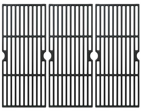CANDANA Grill Grates for Charbroil Advantage 463344116 463250509 463340516 463343015 463240015, Cast Iron Cooking Grate for for Char-Broil Gas2Coal 463370516 G467-0002-W1, 3Pack