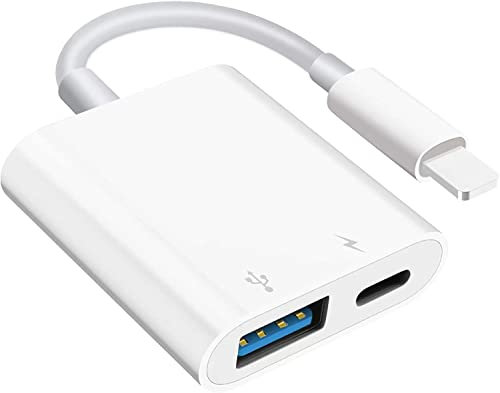 CMYDKOL Lightning to USB Camera OTG Adapter for iPhone/iPad, USB 3.0 OTG Cable Female Adapter with Fast Charging Port Support Card Reader/USB Flash Drive/Keyboard/Mouse