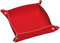 Bandeja de almacenamiento de cuero rojo sólido impermeable y fácil de limpiar para llaves, joyas, maquillaje y otros objetos pequeños, tamaño mediano 9.8 x 9.8 pulgadas