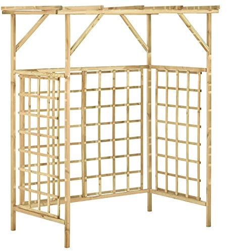 Homgoday Pergola da giardino per 2 bidoni della spazzatura in legno di pino impregnato Pergole da giardino per campeggio festa celebrazioni esterne Pergola