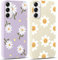 Yoedge 2 × Cover per Samsung Galaxy A15 4G 6,5 - Custodia Fiori Fiore Viola per Telefono in Trasparente con Aesthetic Motivi Design, Custodie per Cellulare in Silicone TPU per Samsung A15 4G Case