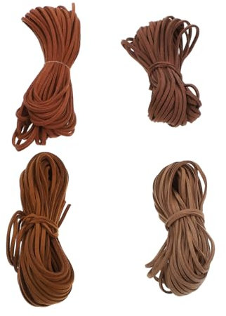 TEHAUX 4stücke Handgefertigte Suede Für Armbänder Lange Farbige Fäden Rotbraun Für Schmuckherstellung Und Bastelprojekte