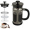 KOOYAT Cafetiere French Press Coffee Maker with Capacity of 350ml / 1 Cup Small Coffee Press for Ground Coffee at Home or Travel Heat-Resistant Caffettiera Gift Set for Women and Men Bright Black