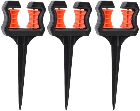 3 PCS Garden Hose Guide Spike,Hose Guide Stake Heavy Duty Pure Metal Hose Roller Guide,Keep Flowering Hose Out of Flower Beds,Rustproof Coated Garden Hose Stake for Yard, Lawn Hose